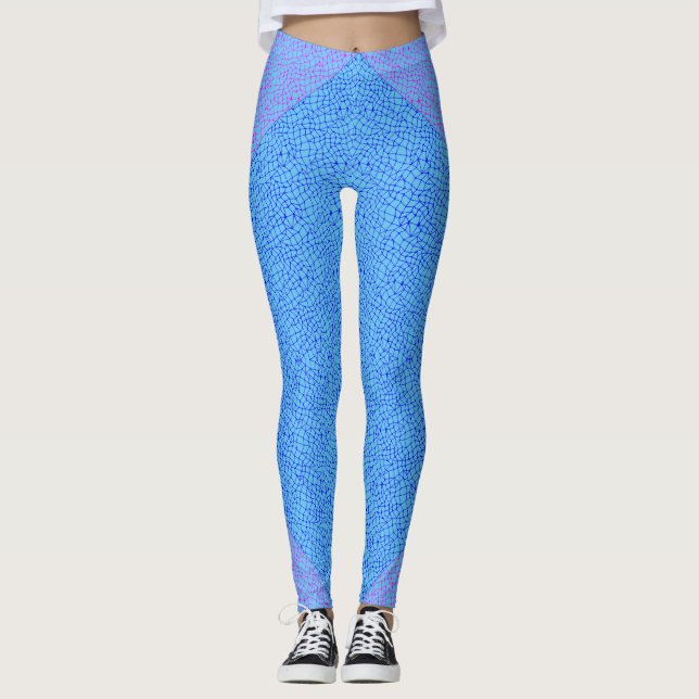 Net pattern 05 Indigo BBlue LBlue BG Leggings (Vorderseite)