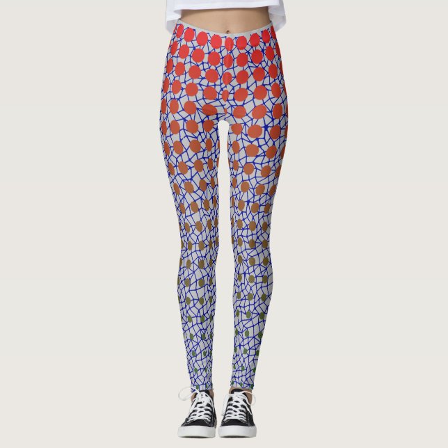 Net Pattern 10.blue.wx4 Lgrey BG Leggings (Vorderseite)