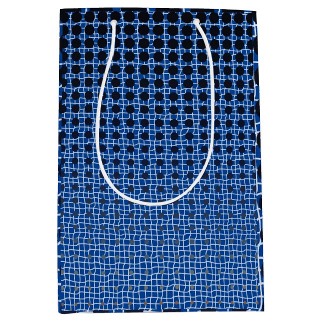 Net Pattern 11.black.wx4.5k Blue BG Mittlere Geschenktüte (Vorderseite)