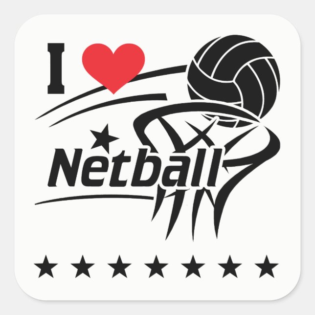 Netball, ich Liebe Netball, Sticker (Vorderseite)