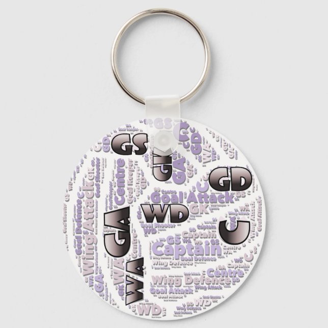 Netball-Positionen Ball Design Schlüsselanhänger (Vorderseite)