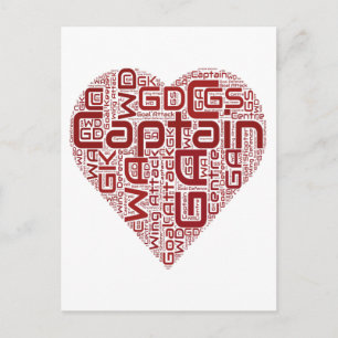 Netball-Positionen Herzdesign Postkarte