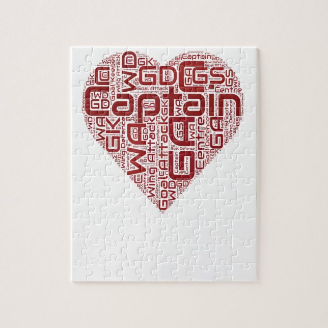 Netball-Positions-Herz-Entwurf Puzzle (Vertikal)