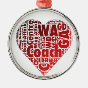 Netball-Positions-Herz-Entwurf Silbernes Ornament