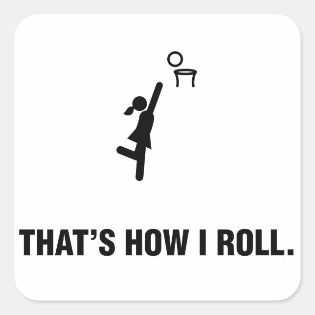 Netball Quadratischer Aufkleber (Vorderseite)