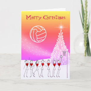 Netball-Spieler-Ball-themenorientierter Feiertagskarte