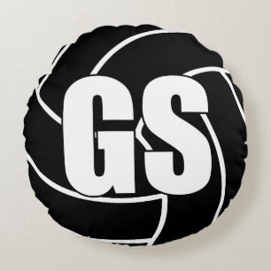 Netball-Spieler - Goal Shoot - GS Rundes Kissen