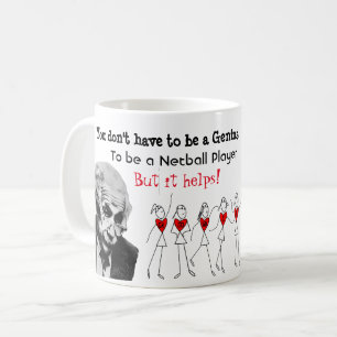 Netball-Spieler-Positionen mit lustigem Zitat Kaffeetasse