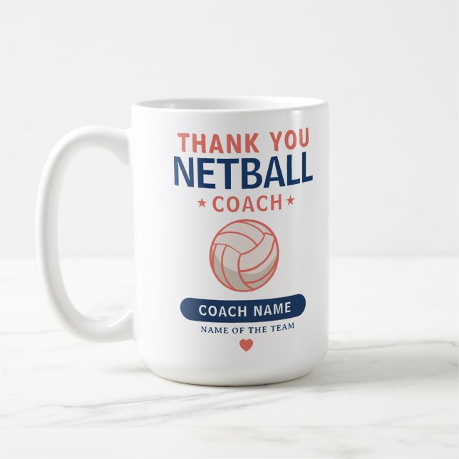 Netball-Trainer-Team-Dankeschön-Geschenk Vielen Da Kaffeetasse (Links)