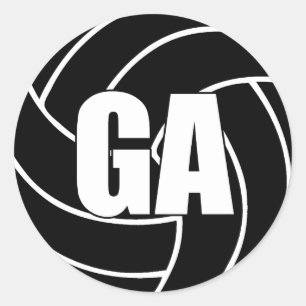 Netball-Zielanschlag, GA, Netball-Team-Sticker Runder Aufkleber