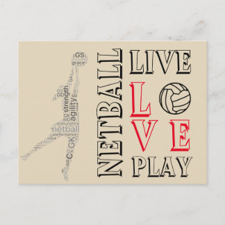Netball-Zitat für inspirierende Live-Liebe Postkarte