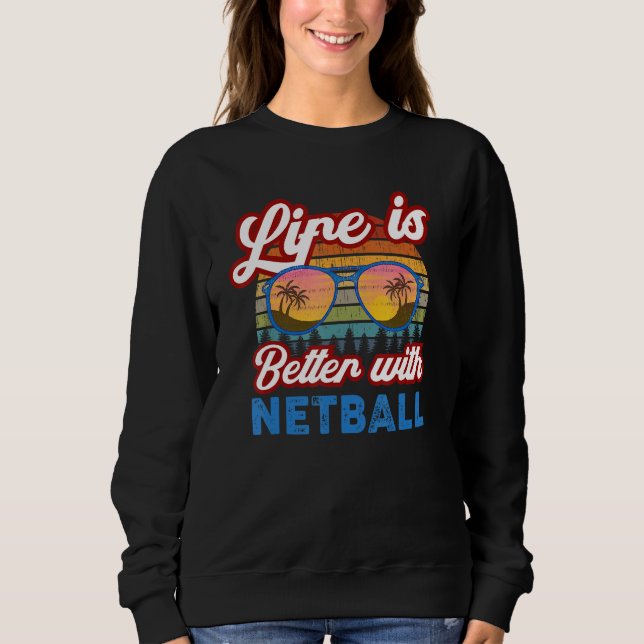 Netballspieler Netballtrainer  Mit Netball Sweatshirt (Vorderseite)