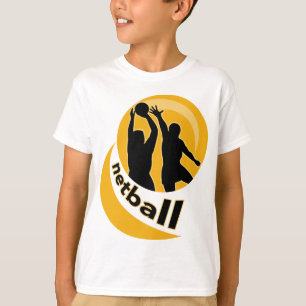 Netballspielerschießen, das den Schuss blockiert T-Shirt