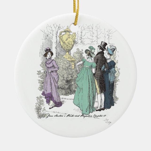 Netherfeld-Pfad - Jane Austen Pride & Prejudice Keramik Ornament (Vorne)