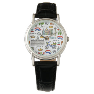 Netherland-Doodle-Muster Armbanduhr