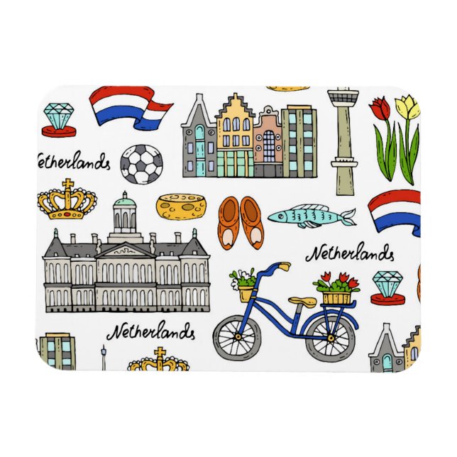Netherland-Doodle-Muster Magnet (Horizontal)