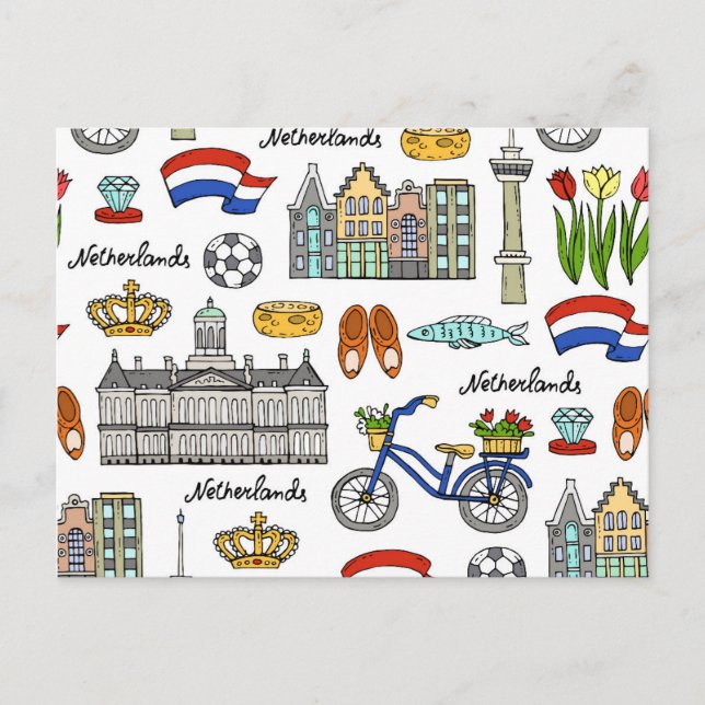 Netherland-Doodle-Muster Postkarte (Vorderseite)