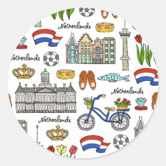 Netherland-Doodle-Muster Runder Aufkleber