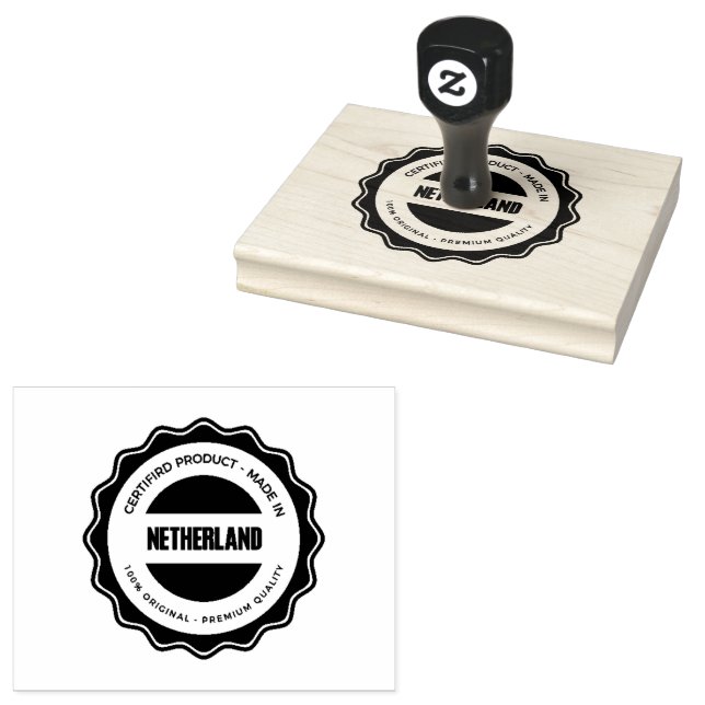 NETHERLAND Gedruckter Text Hergestellt in Zertifiz Gummistempel (Stempel)
