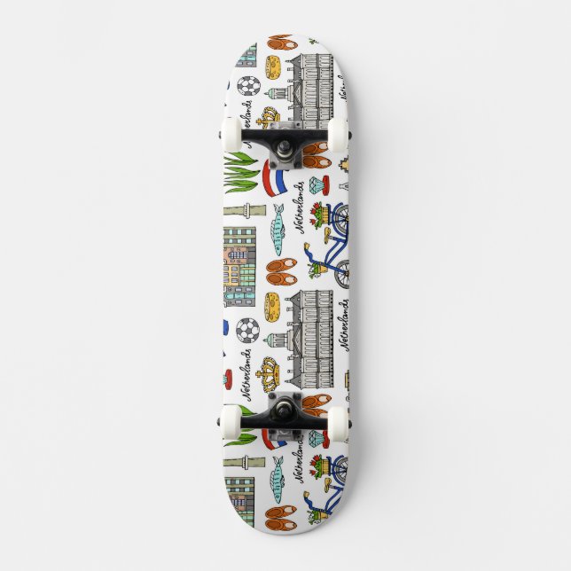 Netherland Gekritzel-Muster Skateboard (Vorderseite)