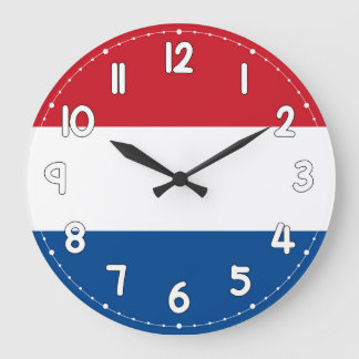 Netherlands Flag Wall Clock – Dutch Patriotic Home Große Wanduhr