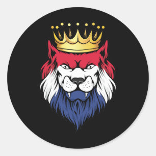Netherlands Lion King Flag Runder Aufkleber