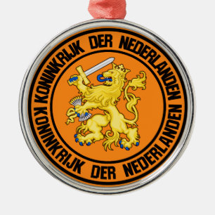 Netherlands Round Emblem Ornament Aus Metall