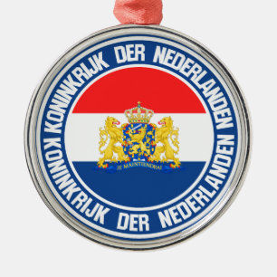 Netherlands Round Emblem Ornament Aus Metall