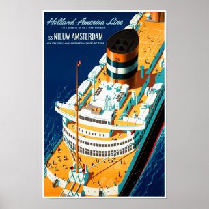 Netherlands Vintage Travel Poster restauriert
