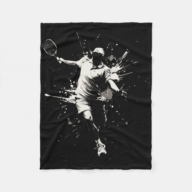 Netll Court Game Paint Splash Dminton Player Boy Fleecedecke (Vorderseite)