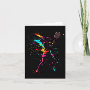 Netll Court Game Paint Splash Dminton Player Girl Karte