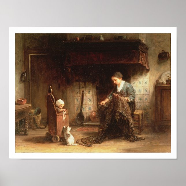 Nets bearbeiten (Öl auf Tafel) Poster (Vorne)