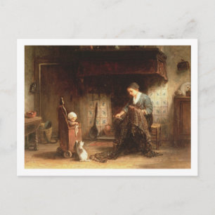 Nets bearbeiten (Öl auf Tafel) Postkarte