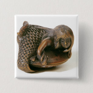 Netsuke schnitzte in Form einer Meerjungfrau Button