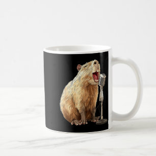 Nett Capybara mit Mikrofon für Karaoke und Singen Kaffeetasse