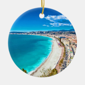 Nett, Frankreich-Küstenlinien-Aquarell Keramik Ornament