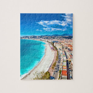 Nett, Frankreich-Küstenlinien-Aquarell Puzzle