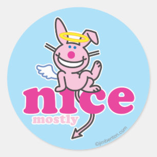 Nett, meistens runder aufkleber