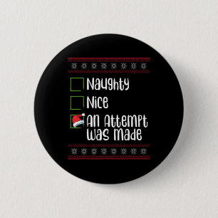 Nett, naughty ein Versuch wurde Weihnachten schmut Button