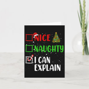 Nett, naughty ich kann Weihnachts-Liste Urlaub erk Karte