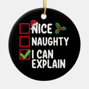 Nett, naughty ich kann Weihnachts-Liste Urlaub erk Keramik Ornament