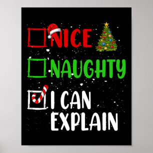 Nett, naughty ich kann Weihnachts-Liste Urlaub erk Poster