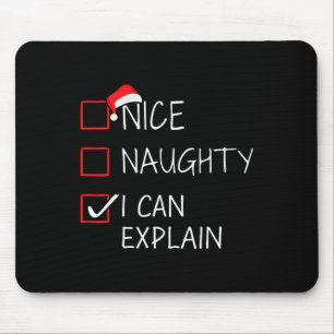 Nett, naughty kann ich Weihnachtsliste für Sant er Mousepad