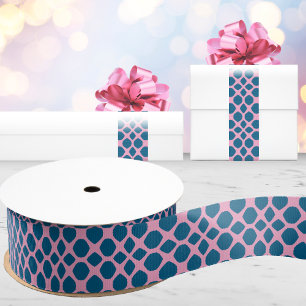 Netta Twist Gitter in Rosa und Tief-Aqua Ripsband