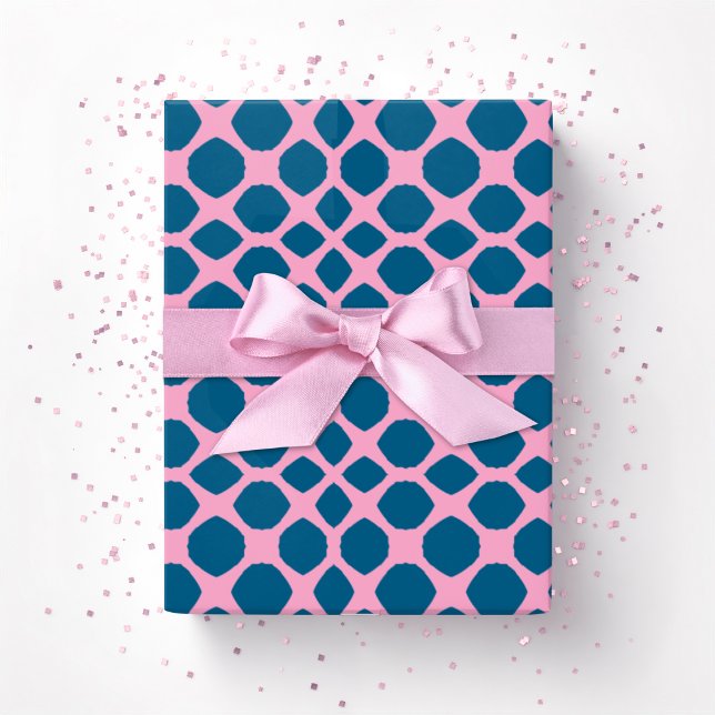 Netta Twist Lattice in Pink and Deep Aqua Geschenkpapier (Von Creator hochgeladen)
