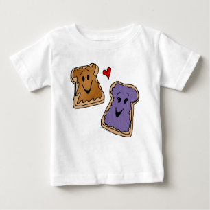 Nette Erdnussbutter-und Gelee-Cartoon-Freunde Baby T-shirt
