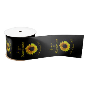Nette helle gelbe Sonnenblume - Satinband