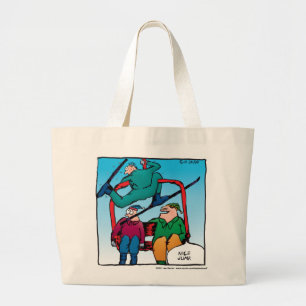 Nette Sprünge Skifahrer Cartoon-Tasche Jumbo Stoffbeutel