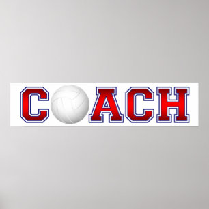 Nette Trainer-Volleyball-Insignien 1 Poster