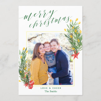 Nette Zitrusfrucht-tropische WeihnachtsFoto-Karte Einladung